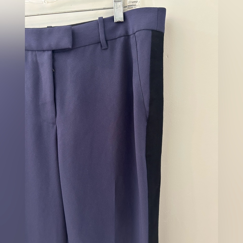 Rebecca Taylor navy blue with tuxedo stripe dress pant size 8 - Picture 2 of 4